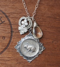Rabbit medallion necklace