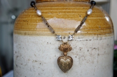 Necklace made with French sacred heart pendant