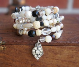 Wrap bracelet made with antique beads